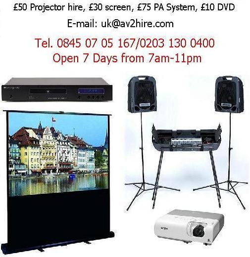 Click to view Projectors, screens, PA Systems mic hire 1 screenshot